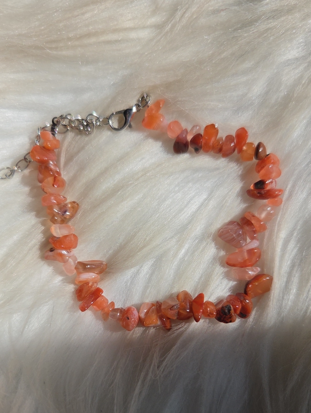 Plus Size Orange Carnelian Chip Bracelet - Women Jewelry